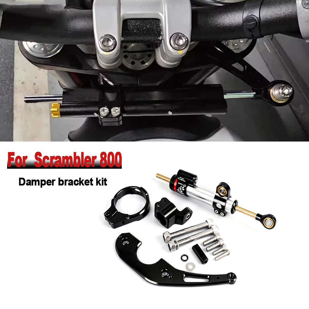 Para Ducati Scrambler 800, Nue - Steering Damper Stabilizer Kit Cnc reseña y precio